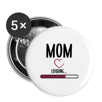 Mom loading - Buttons large 2.2''/56 mm (5-pack) - white - Front