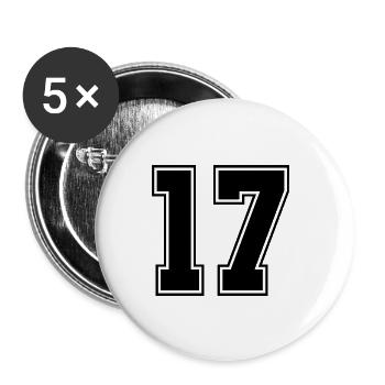 17 nombre de maillots - Lot de 5 grands badges (56 mm) - blanc - Devant