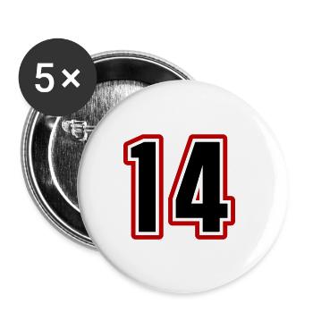 14 Zahl symbol - Buttons groß 56 mm (5er Pack) - Weiß - Vorne