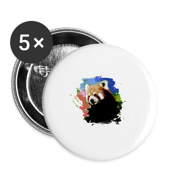 Roter panda ,Graffiti, Malerei,pandabär,blau,bunt - Buttons groß 56 mm (5er Pack) - Weiß - Vorne