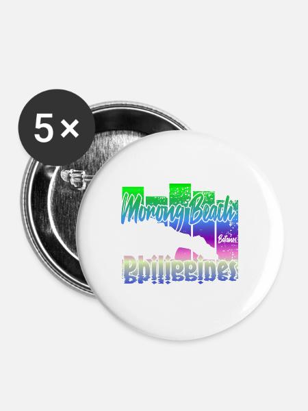 Morong Beach Philippines - Buttons groß 56 mm (5er Pack) - Weiß