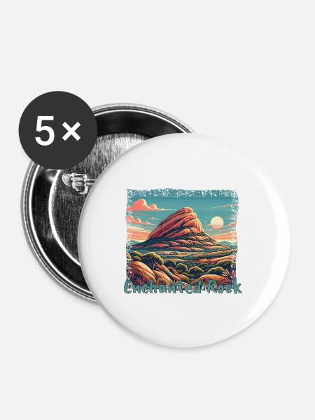 Verzauberter Felsen Texas Grunge Berge - Buttons groß 56 mm (5er Pack) - Weiß