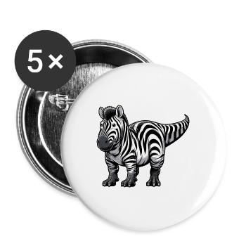 Brontosaur Zebra Fusion: Fantastic - Buttons large 2.2''/56 mm (5-pack) - white - Front