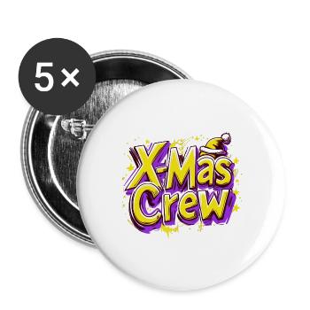 X-Mas Crew - Buttons large 2.2''/56 mm (5-pack) - white - Front