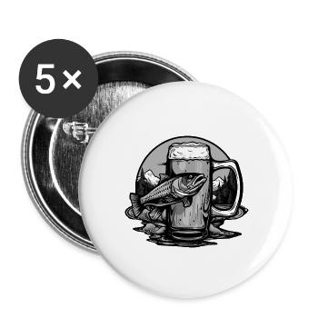 Fishing beer glass - Buttons large 2.2''/56 mm (5-pack) - white - Front