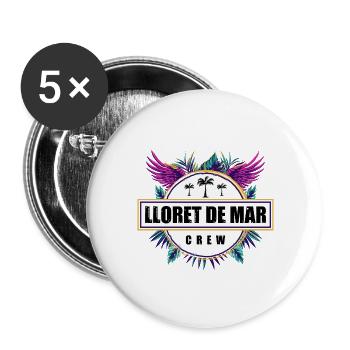 Lloret de Mar Crew Tropical - Lot de 5 grands badges (56 mm) - blanc - Devant