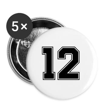 12 nombre de maillots - Lot de 5 grands badges (56 mm) - blanc - Devant