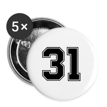 31 nombre de maillots - Lot de 5 grands badges (56 mm) - blanc - Devant