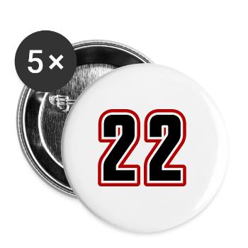 22 symbole de nombre - Lot de 5 grands badges (56 mm) - blanc - Devant