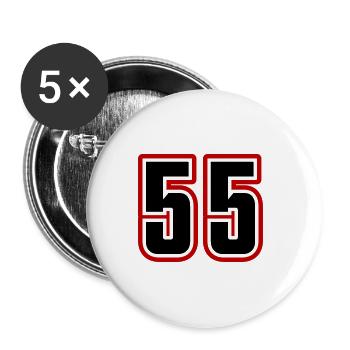 55 Zahl Symbol - Buttons groß 56 mm (5er Pack) - Weiß - Vorne