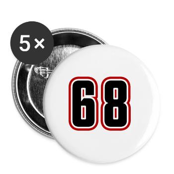 68 Zahl Symbol - Buttons groß 56 mm (5er Pack) - Weiß - Vorne