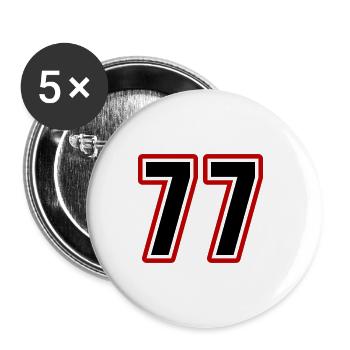 77 Zahl Symbol - Buttons groß 56 mm (5er Pack) - Weiß - Vorne