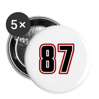87 Zahl Symbol - Buttons groß 56 mm (5er Pack) - Weiß - Vorne