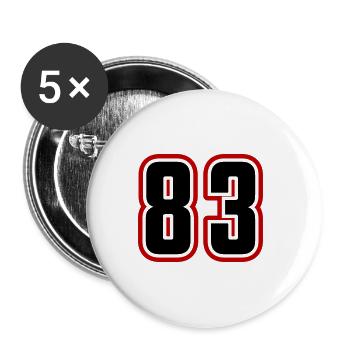 83 Number Symbol - Buttons large 2.2''/56 mm (5-pack) - white - Front
