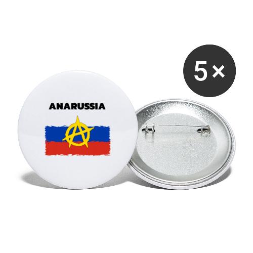 Anarussia Russia Flag Anarchy - Buttons groß 56 mm (5er Pack)