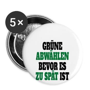 Witze Grüne Die Grünen Habeck Baerbock Partei - Buttons groß 56 mm (5er Pack) - Weiß - Vorne