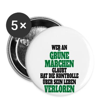Witze Grüne Die Grünen Habeck Baerbock Partei - Buttons groß 56 mm (5er Pack) - Weiß - Vorne