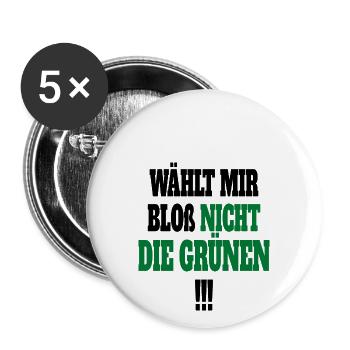 Witze Grüne Die Grünen Habeck Baerbock Partei - Buttons groß 56 mm (5er Pack) - Weiß - Vorne
