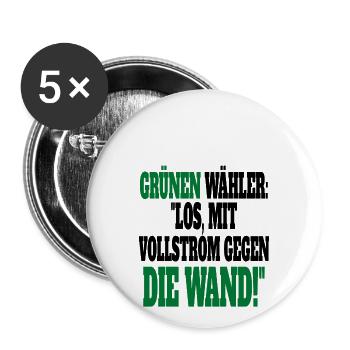 Witze Grüne Die Grünen Habeck Baerbock Partei - Buttons groß 56 mm (5er Pack) - Weiß - Vorne