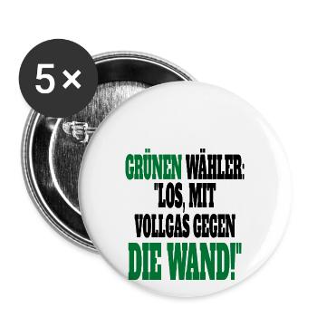 Witze Grüne Die Grünen Habeck Baerbock Partei - Buttons groß 56 mm (5er Pack) - Weiß - Vorne