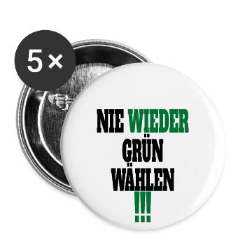 Witze Grüne Die Grünen Habeck Baerbock Partei - Buttons groß 56 mm (5er Pack) - Weiß - Vorne