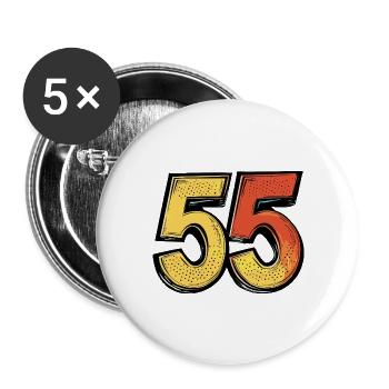 55 Nombre Coloré - Lot de 5 grands badges (56 mm) - blanc - Devant