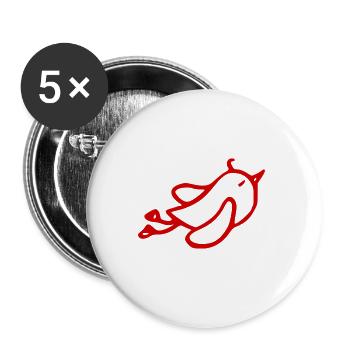 doux oiseau - Lot de 5 grands badges (56 mm) - blanc - Devant