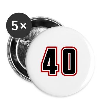 40 nombre symbole - Lot de 5 grands badges (56 mm) - blanc - Devant