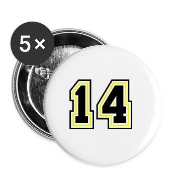14 number symbol - Buttons large 2.2''/56 mm (5-pack) - white - Front