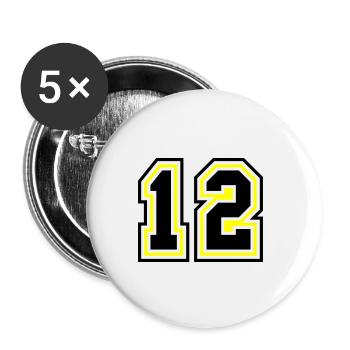 12 symbole de nombre - Lot de 5 grands badges (56 mm) - blanc - Devant