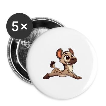 Hyena Yoga Gymnastique Fitness - Lot de 5 grands badges (56 mm) - blanc - Devant