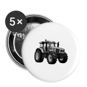 Tractor - Buttons large 2.2''/56 mm (5-pack) - white - Front