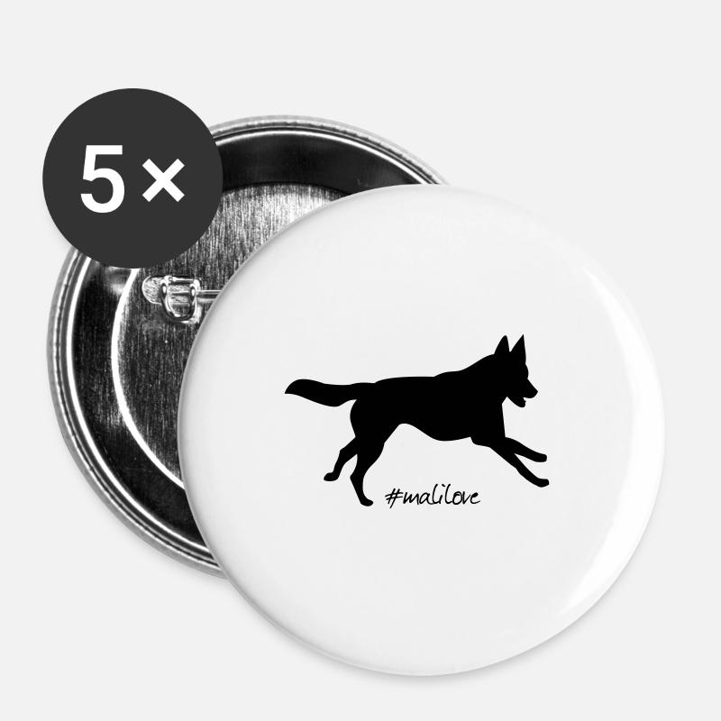 mali love - Buttons large 2.2''/56 mm (5-pack) - white