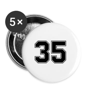 35 nombre de maillots - Lot de 5 grands badges (56 mm) - blanc - Devant