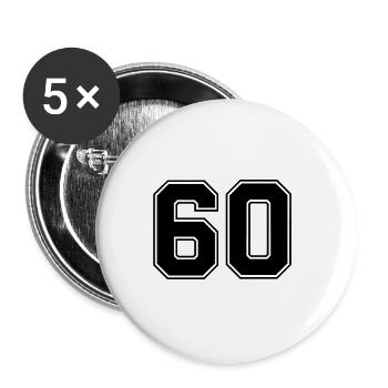 60 nombre de maillots - Lot de 5 grands badges (56 mm) - blanc - Devant