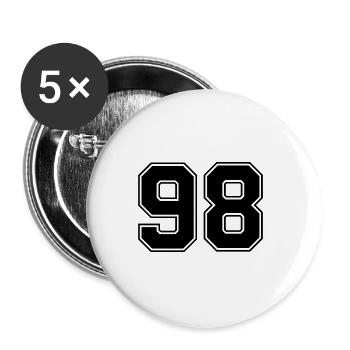 98 number jersey - Buttons large 2.2''/56 mm (5-pack) - white - Front