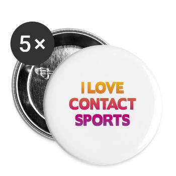 I love Contact Sports Football - Buttons large 2.2''/56 mm (5-pack) - white - Front