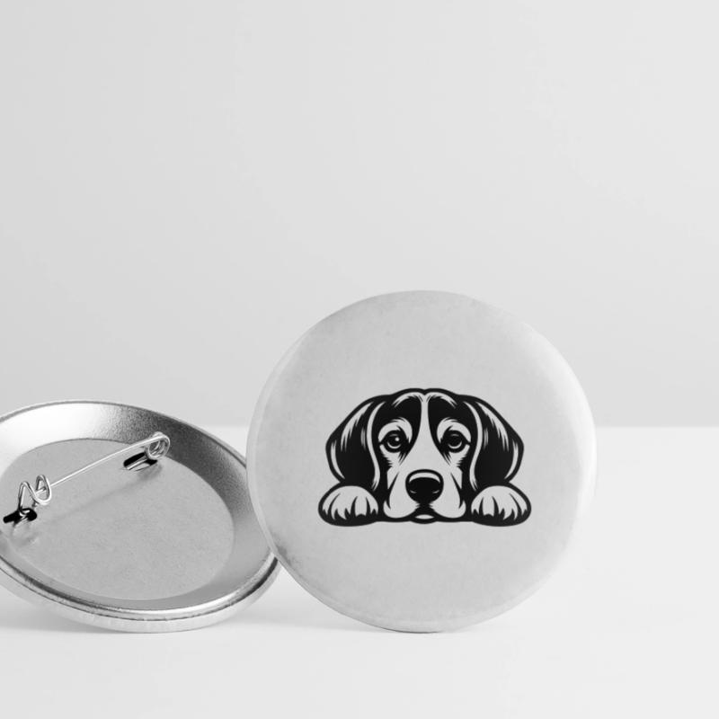 Conception vectorielle de beagle couché Lot de 5 grands badges (56 mm)