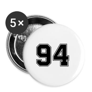 94 number jersey - Buttons large 2.2''/56 mm (5-pack) - white - Front