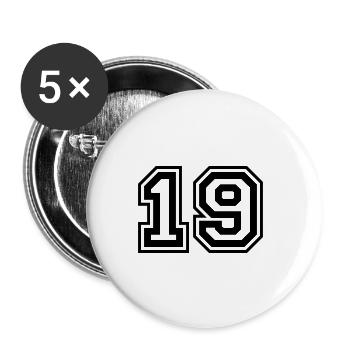 19 Number number - Buttons large 2.2''/56 mm (5-pack) - white - Front