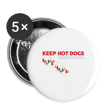 Hot-Dog-Candlestick-Chart, um die Preise zu senken - Buttons groß 56 mm (5er Pack) - Weiß - Vorne
