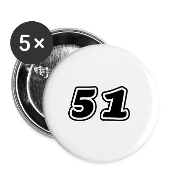 51 Symbole numérique - Lot de 5 grands badges (56 mm) - blanc - Devant