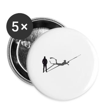 Schatten speerfisch - Buttons groß 56 mm (5er Pack) - Weiß - Vorne