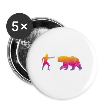 Stop Bear - Buttons large 2.2''/56 mm (5-pack) - white - Front