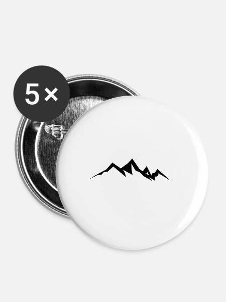 Mountains Mountain Mountains 19 - Buttons large 2.2''/56 mm (5-pack) - white