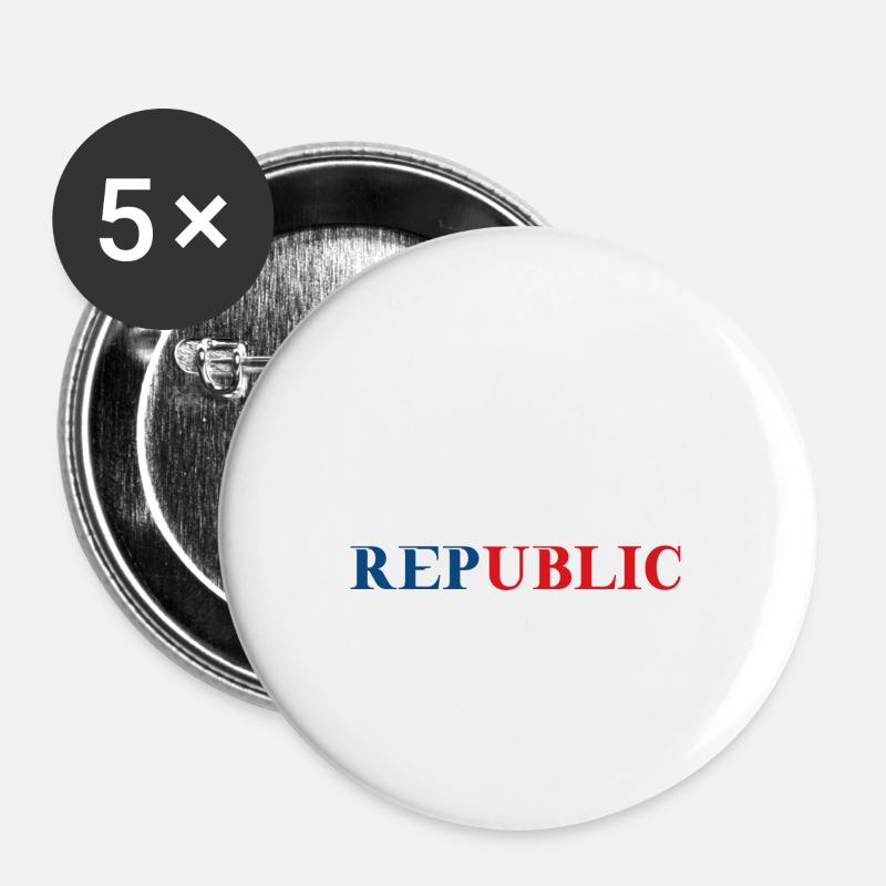 Tschechien Tschechische Republik Geschenkidee - Buttons groß 56 mm (5er Pack) - Weiß