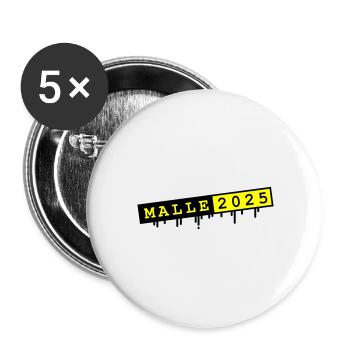 Malle 2025 - Buttons groß 56 mm (5er Pack) - Weiß - Vorne