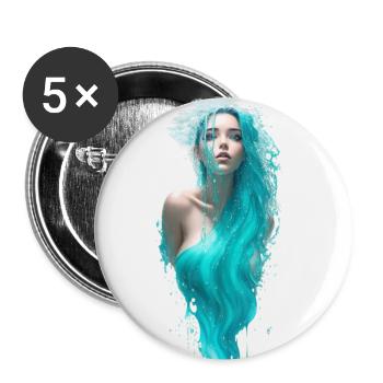 Portrait éthéré d’une femme eau F - Lot de 5 grands badges (56 mm) - blanc - Devant