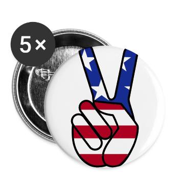 USA Victory - Buttons groß 56 mm (5er Pack) - Weiß - Vorne