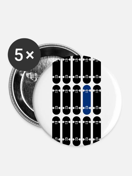 One Board in Blue - Buttons groß 56 mm (5er Pack) - Weiß